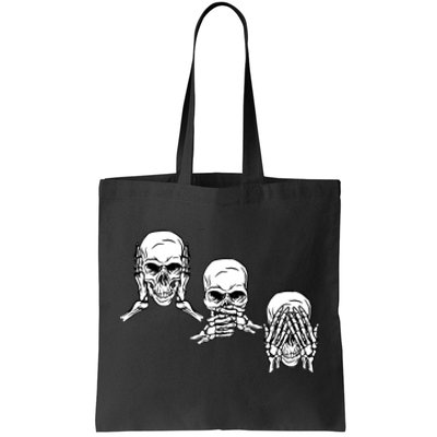 Three Skulls Head Tote Bag