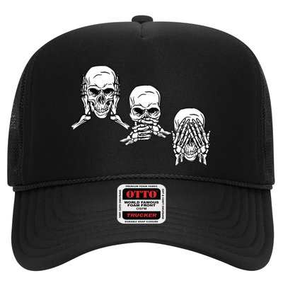 Three Skulls Head Trucker Hat