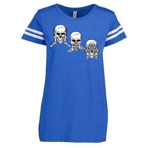 Three Skulls Head Enza Ladies Jersey Football T-Shirt