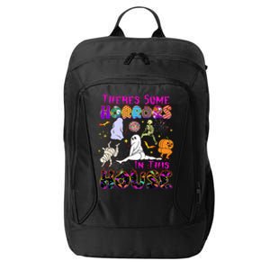 Theres Some Horrors In This House Ghost Pumpkin Halloween City Backpack