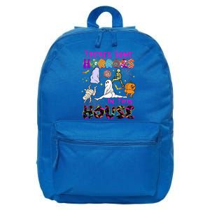 Theres Some Horrors In This House Ghost Pumpkin Halloween 16 in Basic Backpack