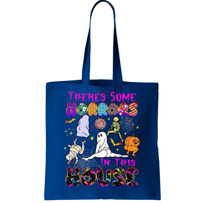 Theres Some Horrors In This House Ghost Pumpkin Halloween Tote Bag