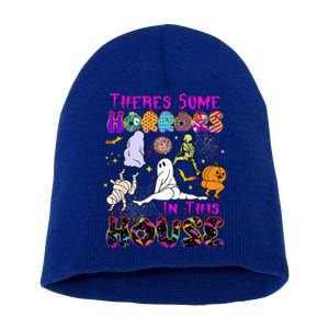 Theres Some Horrors In This House Ghost Pumpkin Halloween Short Acrylic Beanie