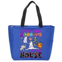 Theres Some Horrors In This House Ghost Pumpkin Halloween Zip Tote Bag