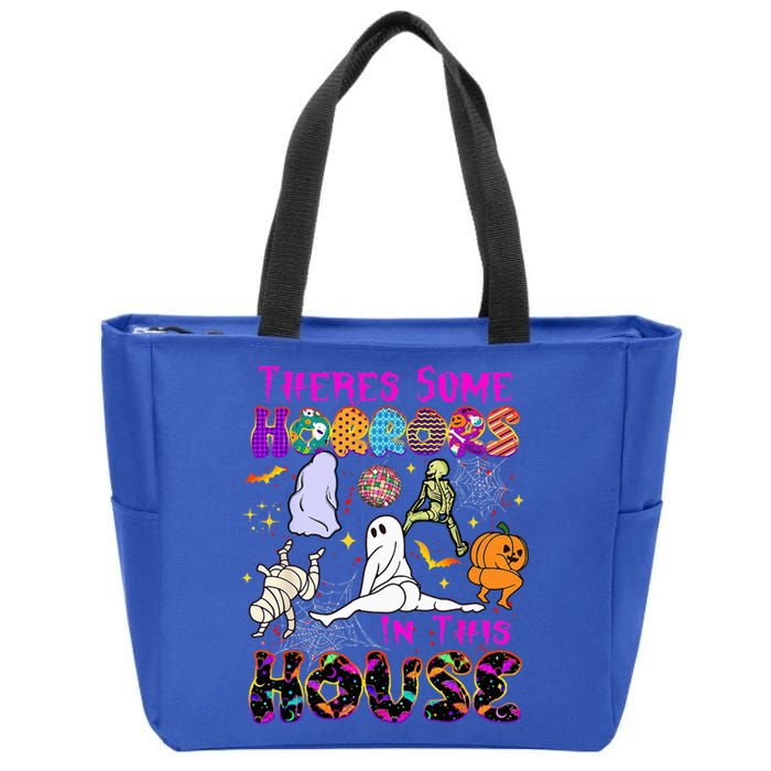 Theres Some Horrors In This House Ghost Pumpkin Halloween Zip Tote Bag