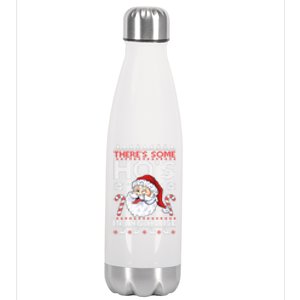 There's Some Ho's In This House Funny Santa Dirty Jokes Cute Gift Stainless Steel Insulated Water Bottle