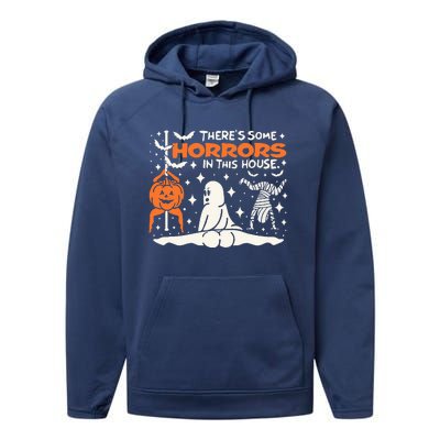 Theres Some Horrors In This House Ghost Pumpkin Halloween Performance Fleece Hoodie