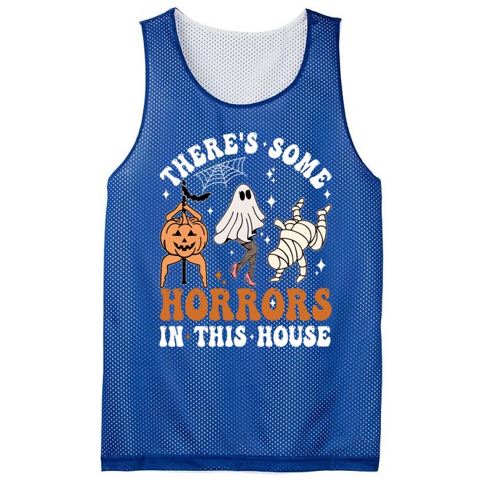 ThereS Some Horrors In This House Funny Ghost Halloween Funny Gift Mesh Reversible Basketball Jersey Tank