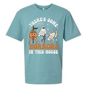 ThereS Some Horrors In This House Funny Ghost Halloween Funny Gift Sueded Cloud Jersey T-Shirt