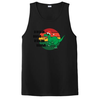 Trex Santa Hat Fa Ra Ra Rawr Vintage Dinosaur Christmas Gift PosiCharge Competitor Tank