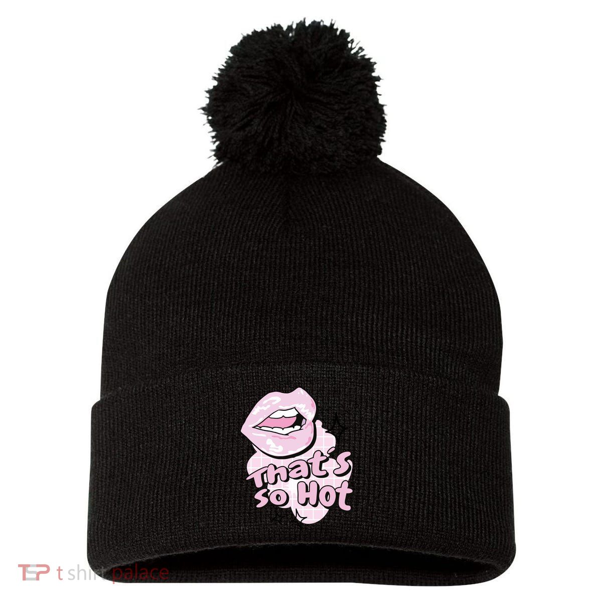 That's So Hot Lips Pom Pom 12in Knit Beanie