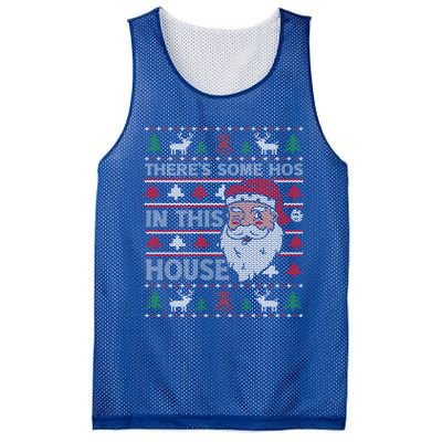 ThereS Some HoS In This House Funny Christmas Santa Adult Gift Mesh Reversible Basketball Jersey Tank