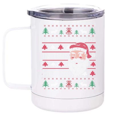 ThereS Some HoS In This House Funny Christmas Santa Adult Gift 12 oz Stainless Steel Tumbler Cup