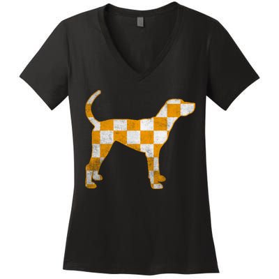 Tennessee Smokey Hound Dog TN Women's V-Neck T-Shirt