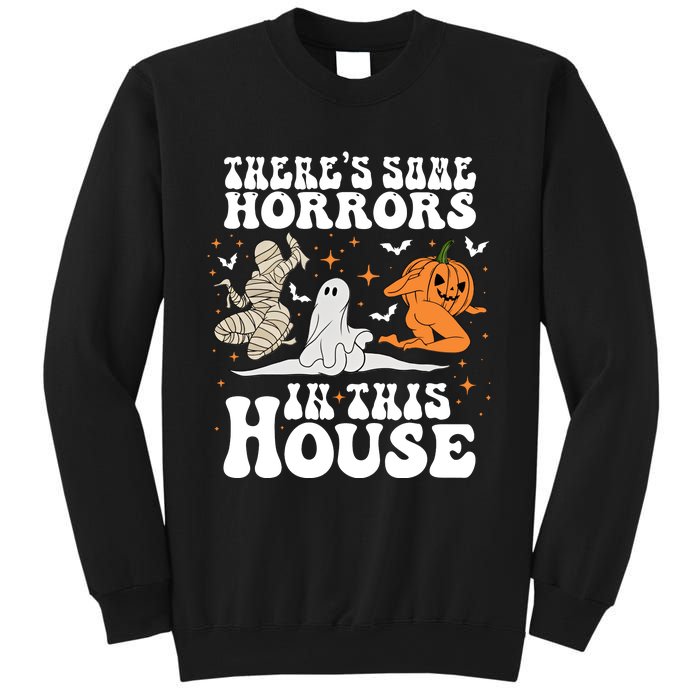 Theres Some Horrors In This House Halloween Dancing Ghost Pumpkin Mummy Sweatshirt