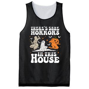 Theres Some Horrors In This House Halloween Dancing Ghost Pumpkin Mummy Mesh Reversible Basketball Jersey Tank