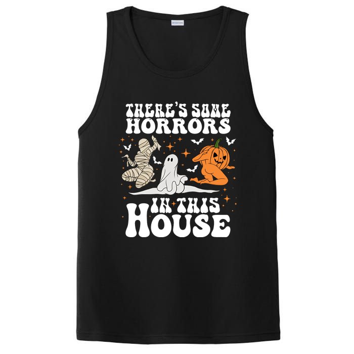 Theres Some Horrors In This House Halloween Dancing Ghost Pumpkin Mummy PosiCharge Competitor Tank