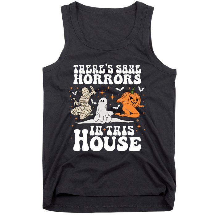 Theres Some Horrors In This House Halloween Dancing Ghost Pumpkin Mummy Tank Top