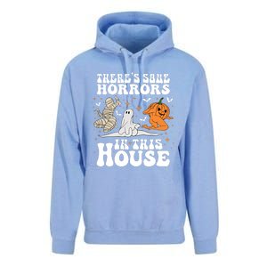 Theres Some Horrors In This House Halloween Dancing Ghost Pumpkin Mummy Unisex Surf Hoodie