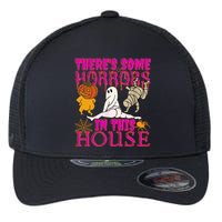 Theres Some Horrors In This House Ghost Pumpkin Halloween Flexfit Unipanel Trucker Cap