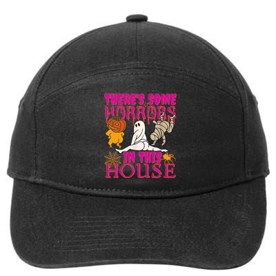 Theres Some Horrors In This House Ghost Pumpkin Halloween 7-Panel Snapback Hat