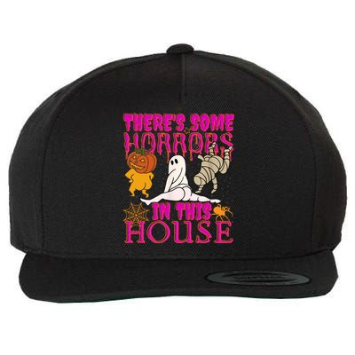 Theres Some Horrors In This House Ghost Pumpkin Halloween Wool Snapback Cap