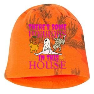 Theres Some Horrors In This House Ghost Pumpkin Halloween Kati - Camo Knit Beanie