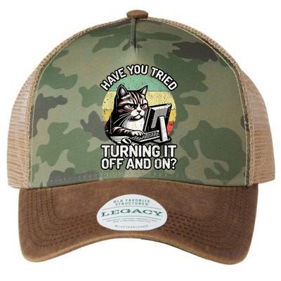 Tech Support Humor I Cat Tech Engineer I Computer It Guy Legacy Tie Dye Trucker Hat