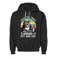 Tech Support Humor I Cat Tech Engineer I Computer It Guy Garment-Dyed Fleece Hoodie