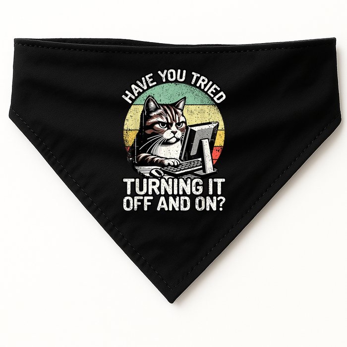 Tech Support Humor I Cat Tech Engineer I Computer It Guy USA-Made Doggie Bandana