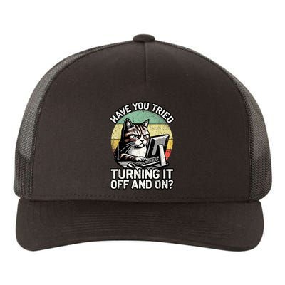 Tech Support Humor I Cat Tech Engineer I Computer It Guy Yupoong Adult 5-Panel Trucker Hat