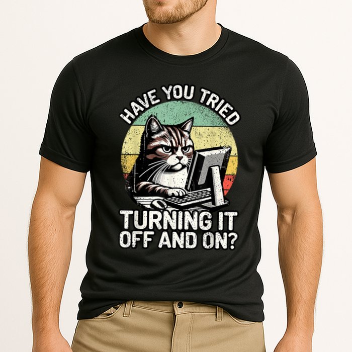 Tech Support Humor I Cat Tech Engineer I Computer It Guy Cooling Performance Crew T-Shirt