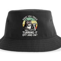 Tech Support Humor I Cat Tech Engineer I Computer It Guy Sustainable Bucket Hat