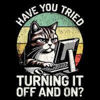 Tech Support Humor I Cat Tech Engineer I Computer It Guy 7-Panel Snapback Hat