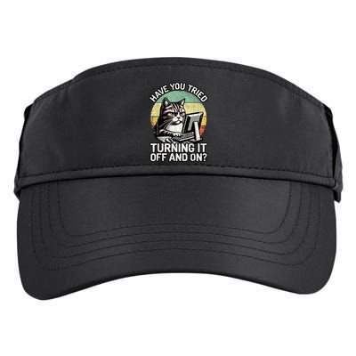Tech Support Humor I Cat Tech Engineer I Computer It Guy Adult Drive Performance Visor