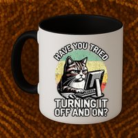 Tech Support Humor I Cat Tech Engineer I Computer It Guy Mug