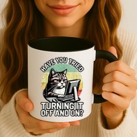 Tech Support Humor I Cat Tech Engineer I Computer It Guy Mug