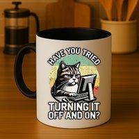Tech Support Humor I Cat Tech Engineer I Computer It Guy Mug