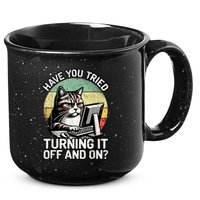 Tech Support Humor I Cat Tech Engineer I Computer It Guy 15oz Campfire Ceramic Mug