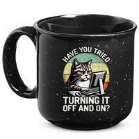 Tech Support Humor I Cat Tech Engineer I Computer It Guy 15oz Campfire Ceramic Mug