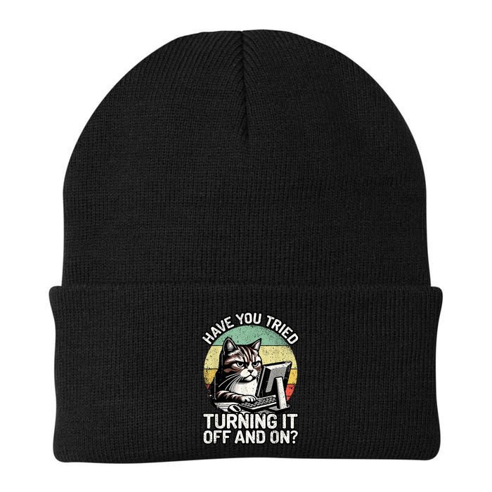 Tech Support Humor I Cat Tech Engineer I Computer It Guy Beanie