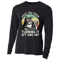 Tech Support Humor I Cat Tech Engineer I Computer It Guy Cooling Performance Long Sleeve Crew