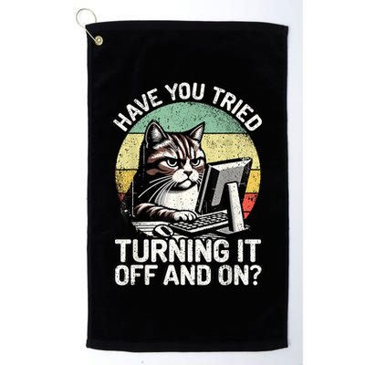 Tech Support Humor I Cat Tech Engineer I Computer It Guy Golf Towel