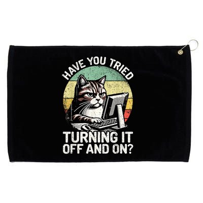 Tech Support Humor I Cat Tech Engineer I Computer It Guy Grommeted Golf Towel