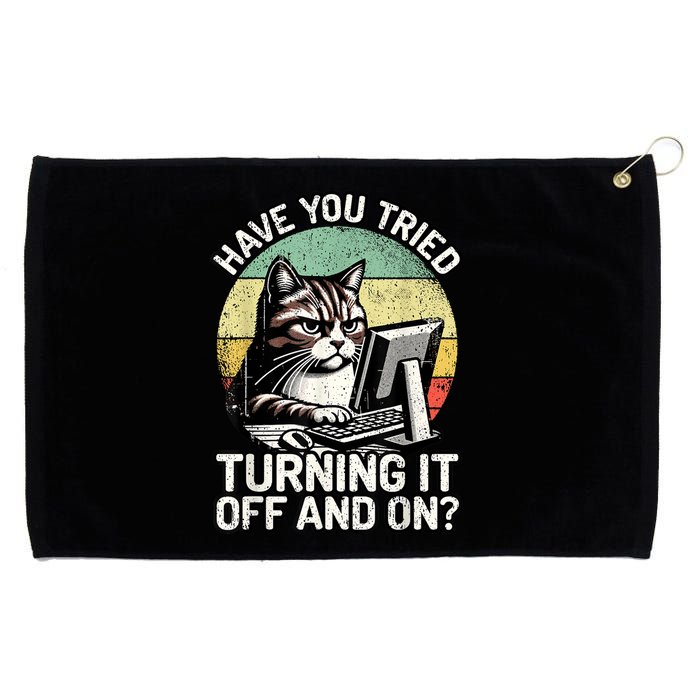 Tech Support Humor I Cat Tech Engineer I Computer It Guy Grommeted Golf Towel