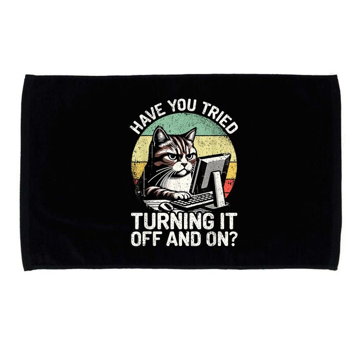 Tech Support Humor I Cat Tech Engineer I Computer It Guy Microfiber Hand Towel