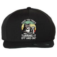 Tech Support Humor I Cat Tech Engineer I Computer It Guy Wool Snapback Cap