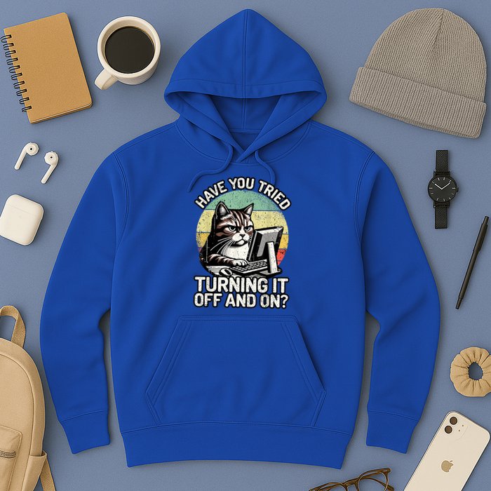 Tech Support Humor I Cat Tech Engineer I Computer It Guy Hoodie