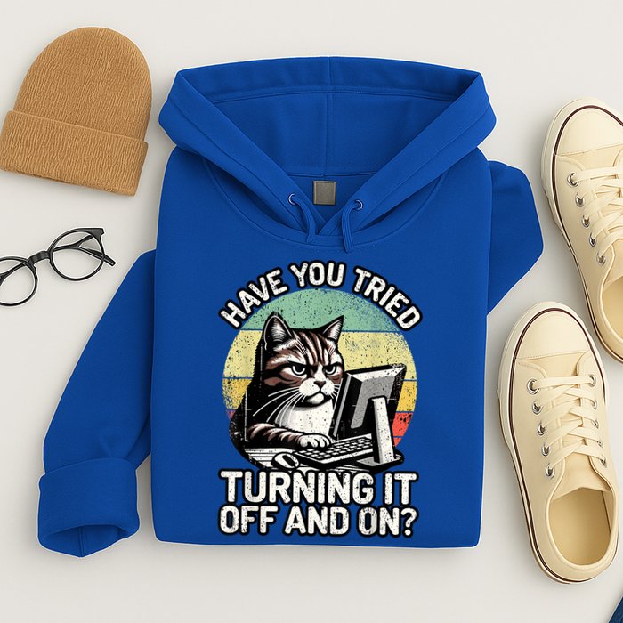 Tech Support Humor I Cat Tech Engineer I Computer It Guy Hoodie