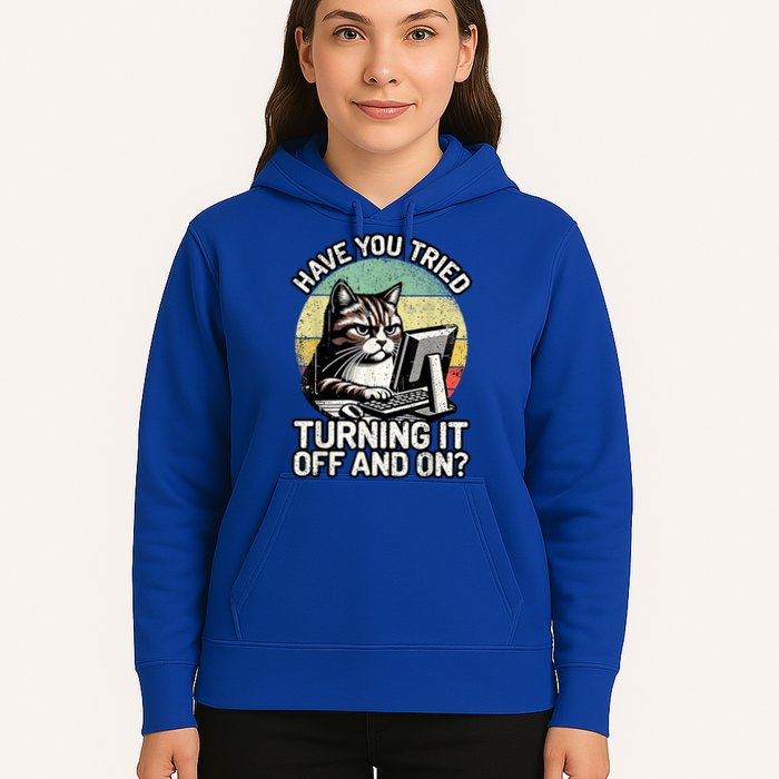 Tech Support Humor I Cat Tech Engineer I Computer It Guy Hoodie